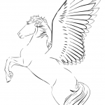 Pegaz stojący na tylnych nogach