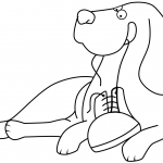 Funny Beagle Playing with Boot