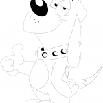Cartoon Dog Showing Thumbs up