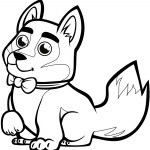 Cute Baby Husky with a Bowtie