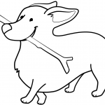 Funny Corgi Holding Stick