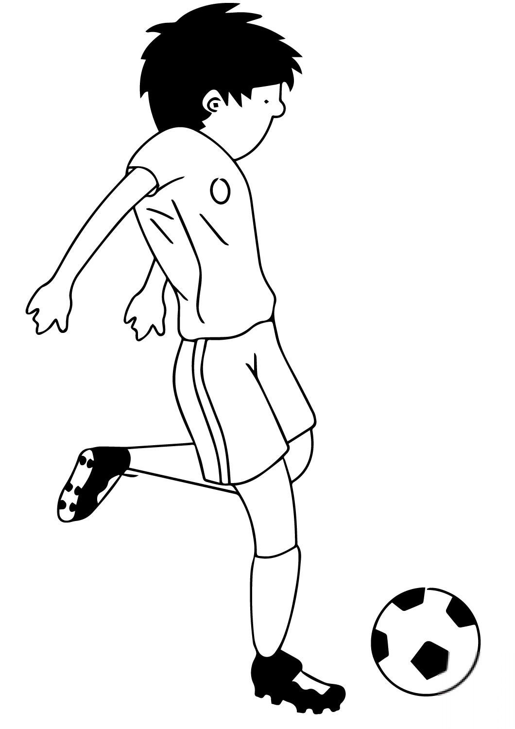 Cartoon Soccer Player Kicking Ball