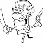 Pirat z mieczem i pistoletem...