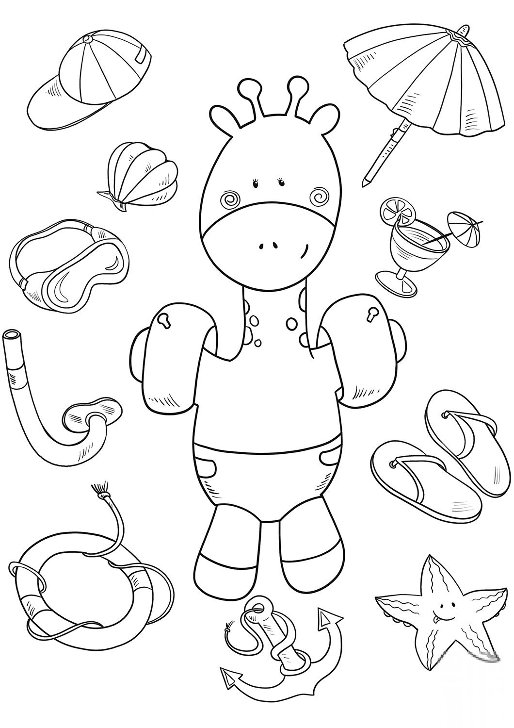 Baby Giraffe on the Beach