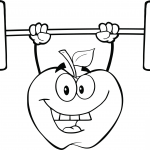 Animowana postać jabłka podnosząca...