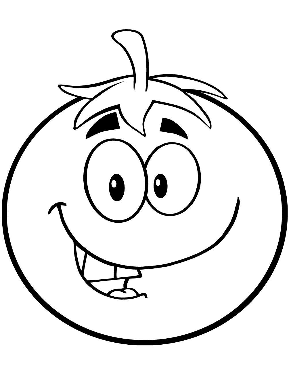 Smiling Tomato Cartoon Character