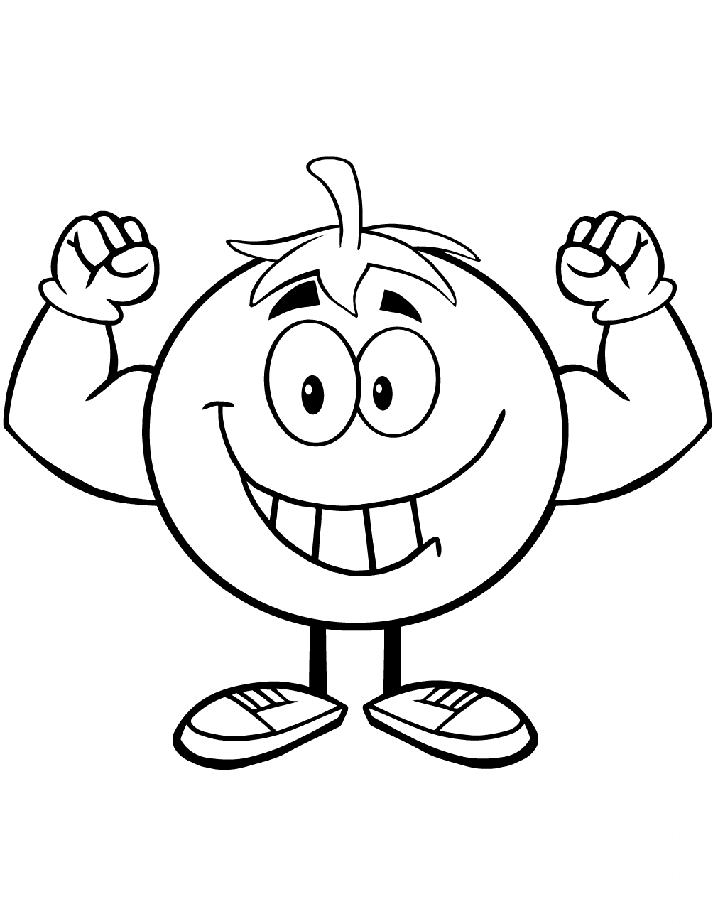 Strong Tomato Cartoon Mascot...