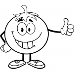 Smiling Tomato Cartoon Giving a...