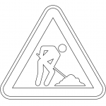 "Roadworks Ahead" Sign in Portugal