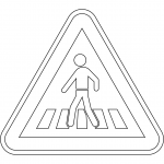 "Pedestrian Crossing Ahead" Sign in...