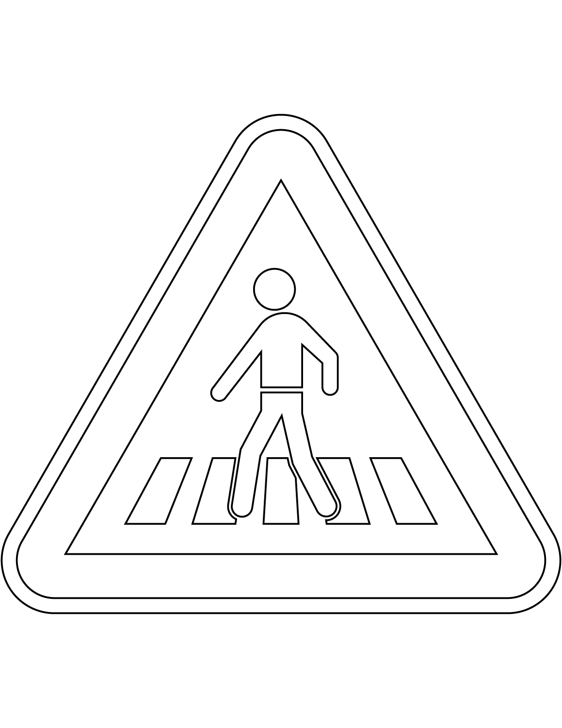 "Pedestrian Crossing Ahead" Sign in...