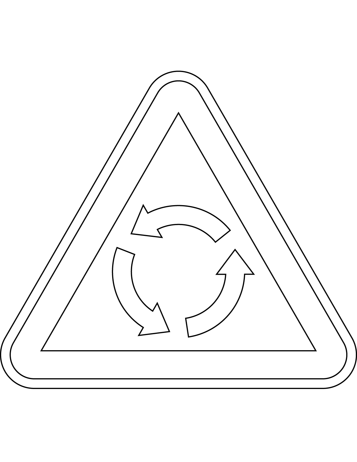 "Roundabout Ahead" Sign in Portugal