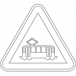 "Tram Crossing" Sign in Portugal