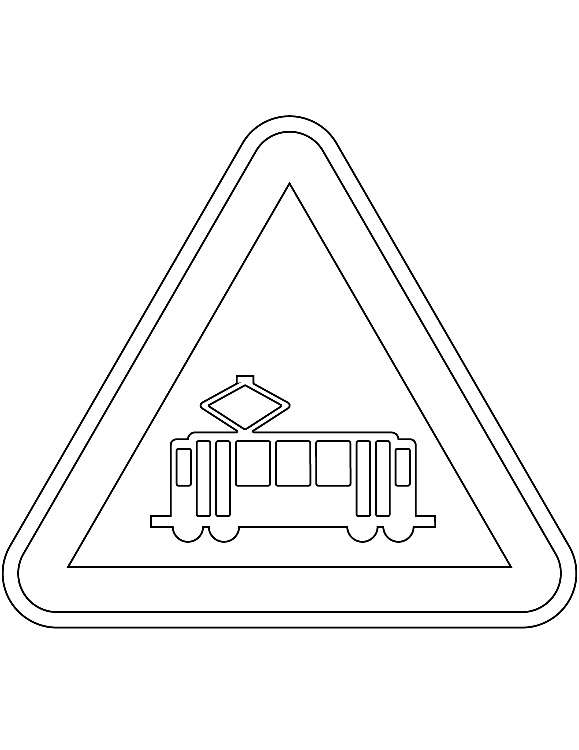 "Tram Crossing" Sign in Portugal