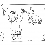 Caveman Drawing on a Wall