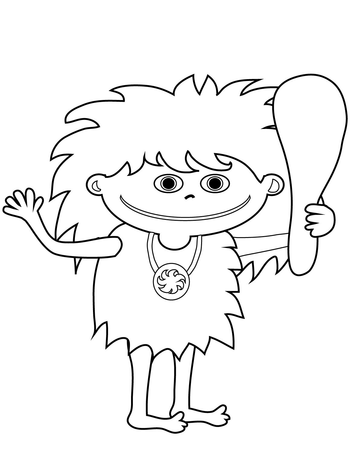 Cartoon Prehistory Man with Club