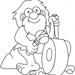 Caveman Sharpen Axe and Knife