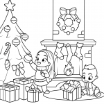 Kids near the Fireplace and...