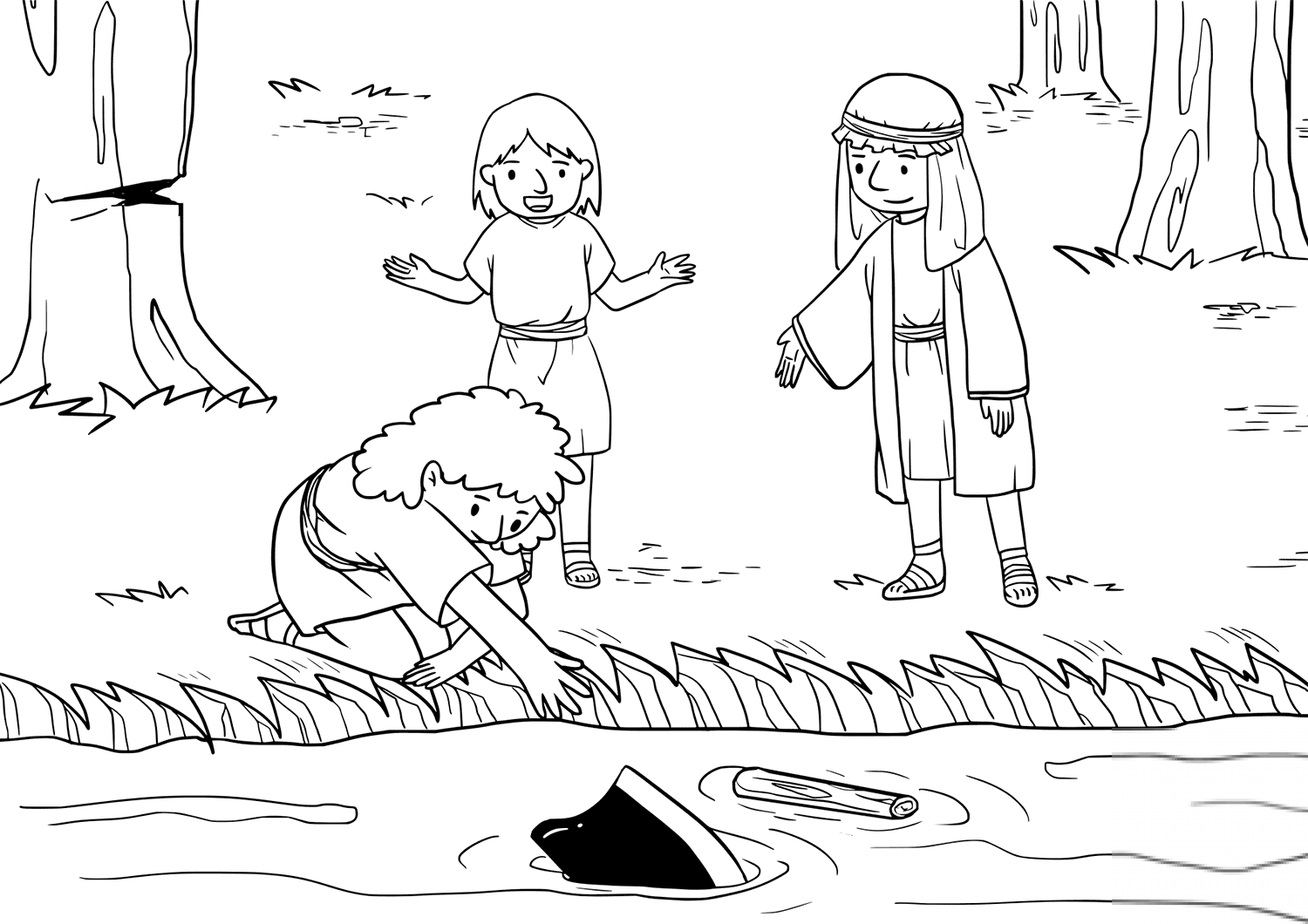 Elisha Cut a Stick and Threw It to...