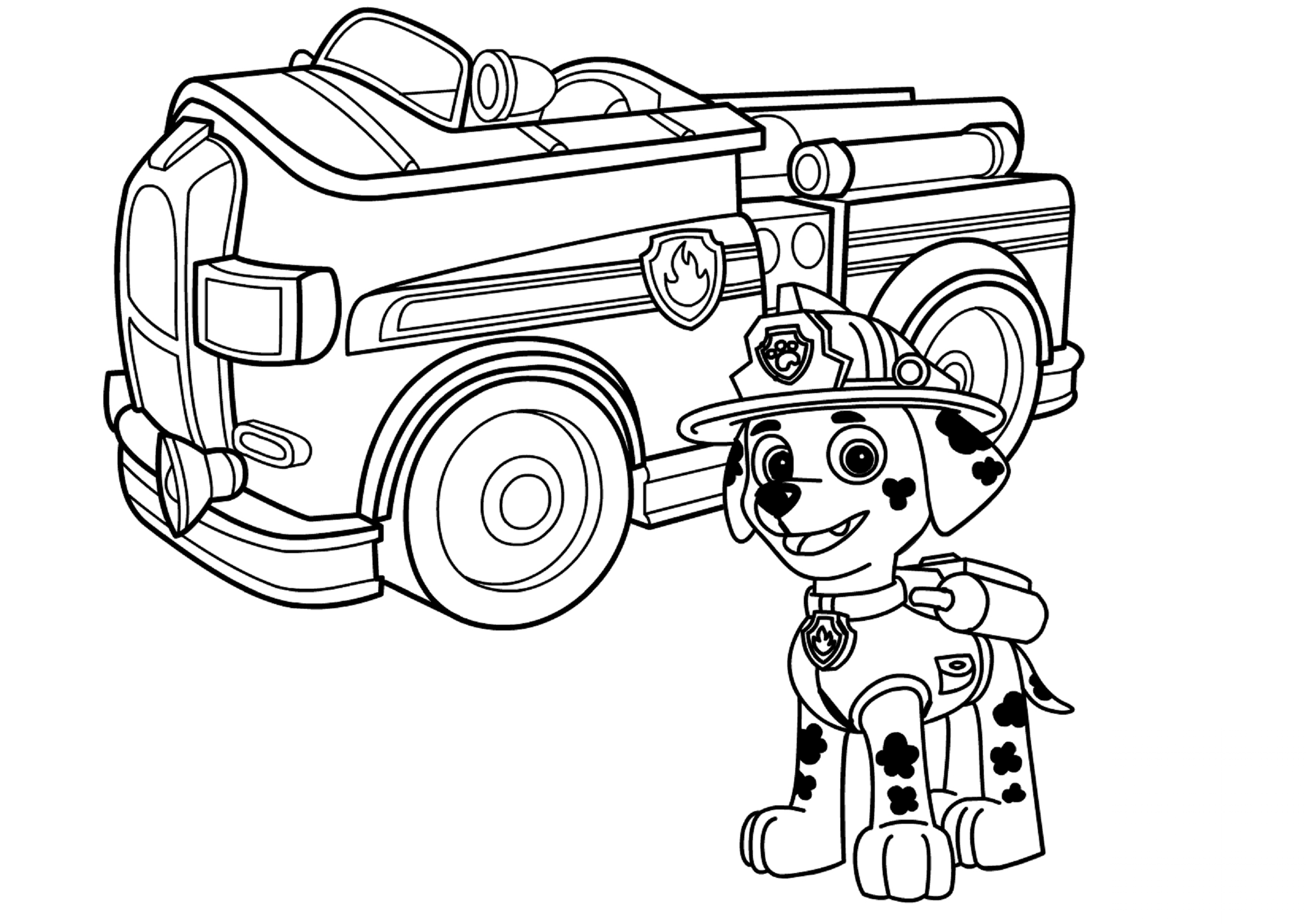 Paw Patrol Marshall with Fire Truck