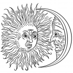Vintage Sun and Moon