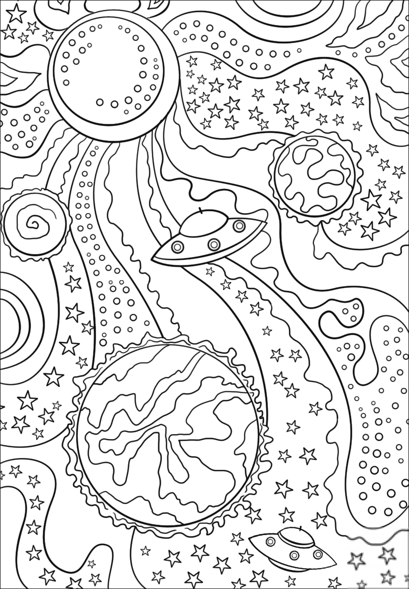 Trippy Space - Alien Flying Saucer...