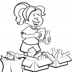 Woman is Sorting Garbage for...