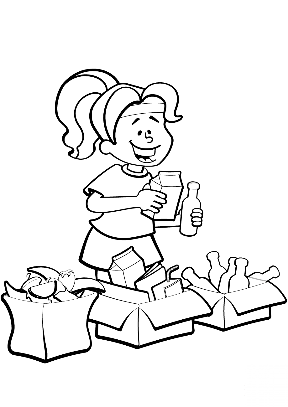 Woman is Sorting Garbage for...