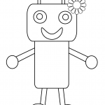 Słodki robot z kwiatem