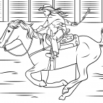 Cowgirl Riding Horse