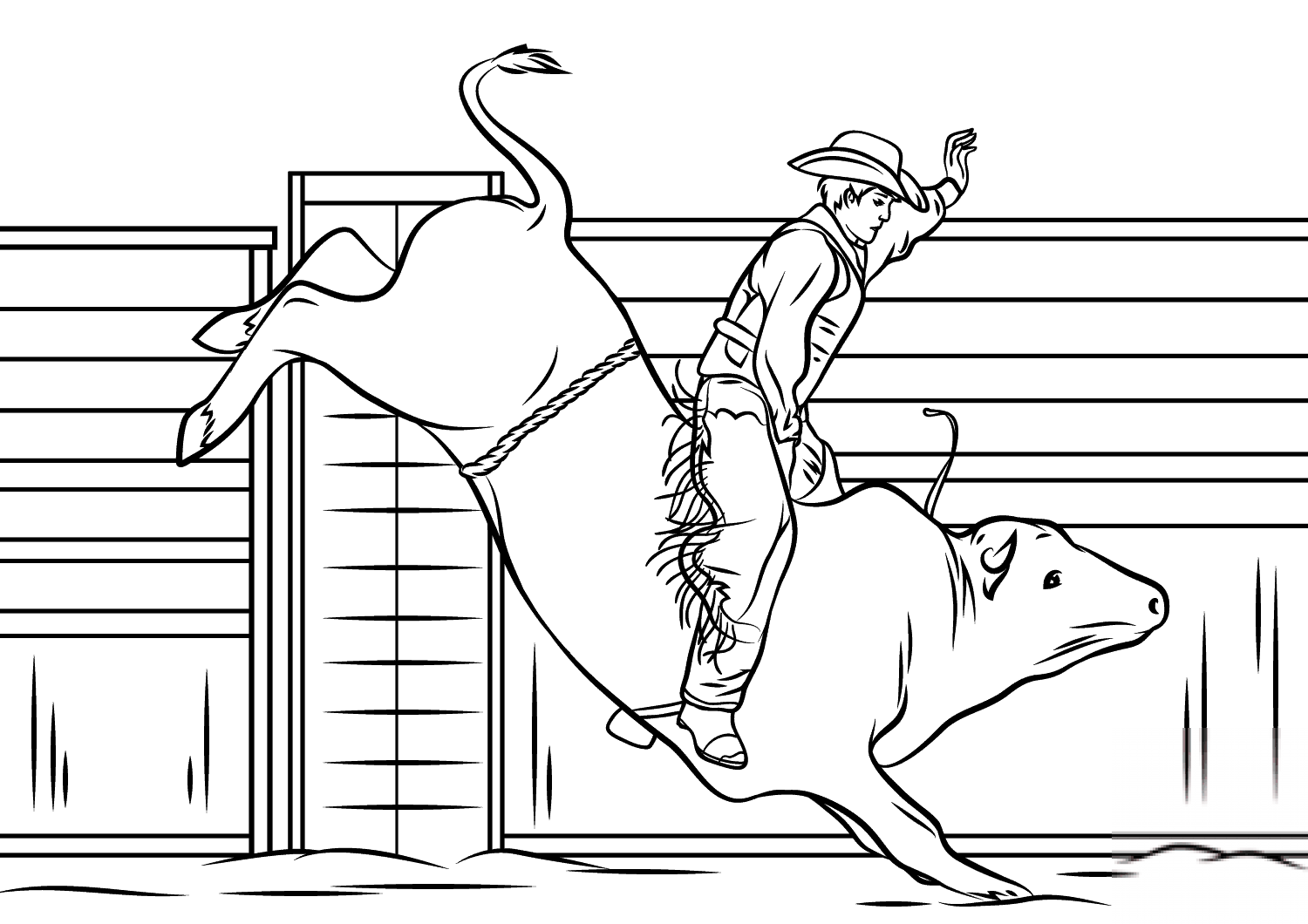 Cowboy Riding a Bull