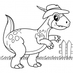 Dinosaur Wearing Cowboy Hat
