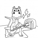 Dinosaur Playing Guitar