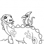 Cute Dinosaur with Pteranodon