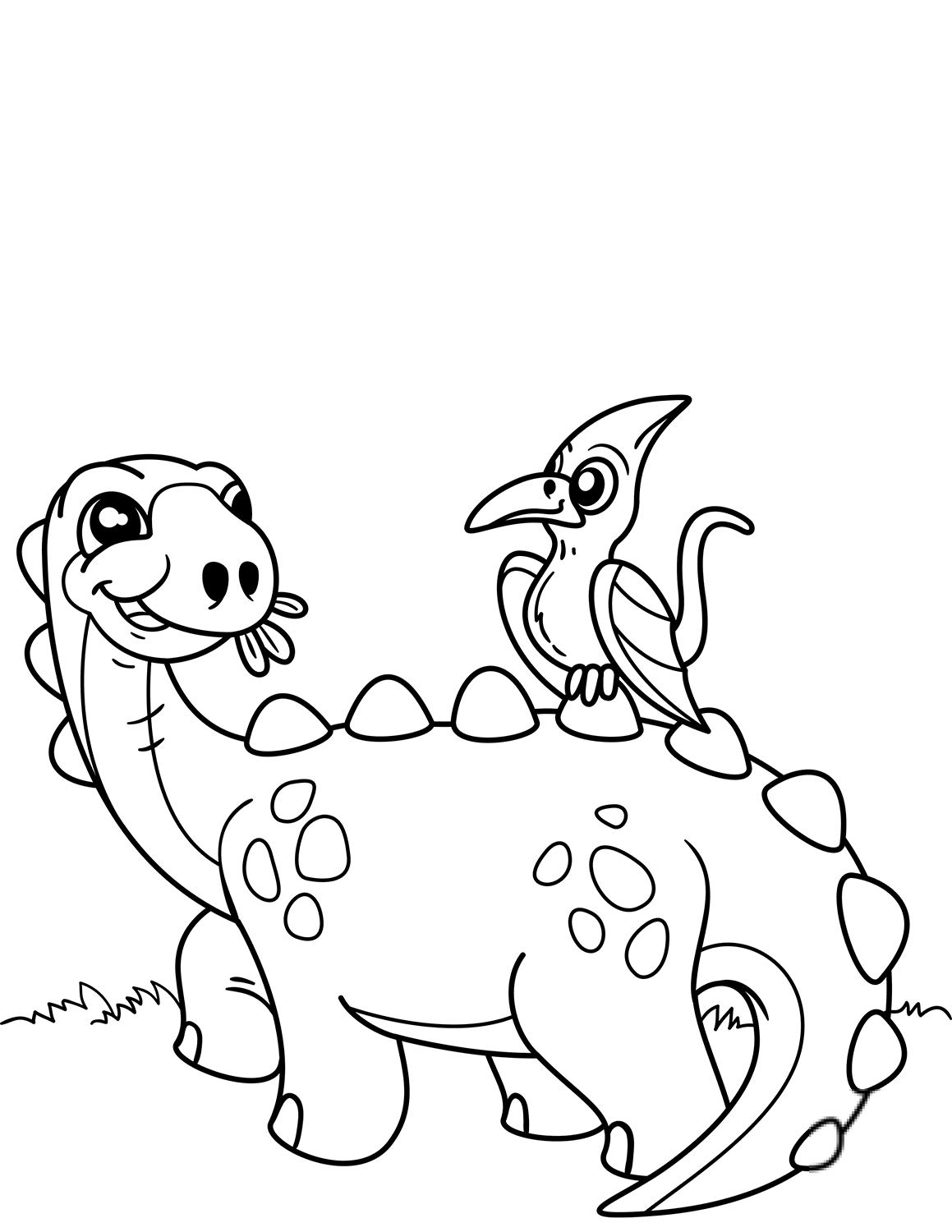 Cute Dinosaur with Pteranodon