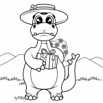 Dinosaur with Gift Box