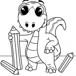 Dinosaur with Pencils