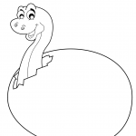 Cute Little Dinosaur Hatching from Egg