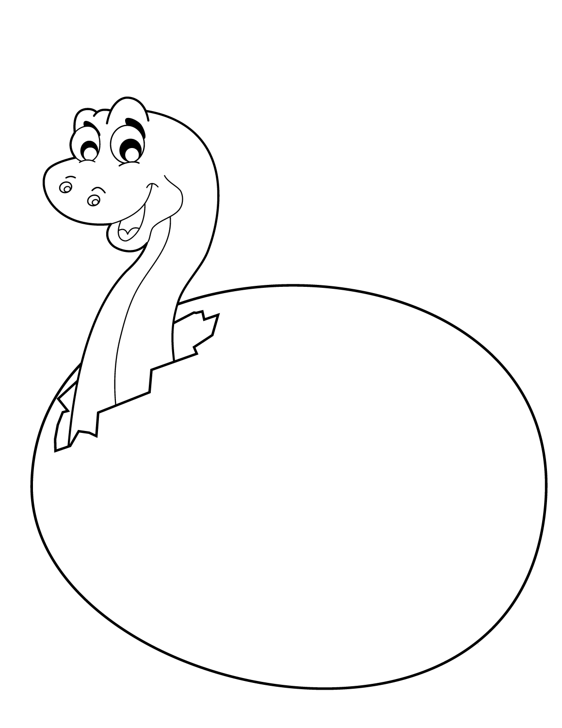 Cute Little Dinosaur Hatching from Egg