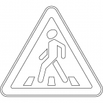 "Pedestrian Crossing Ahead" Sign in...