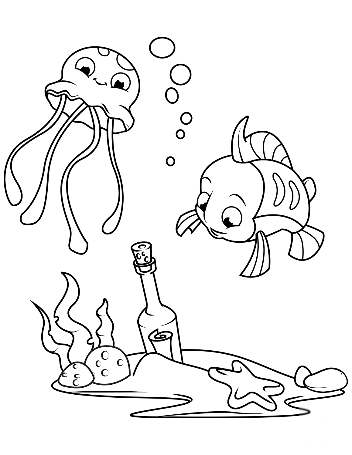 Message in a Bottle on Sea Bottom