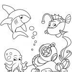 Antique Divers Helmet on Sea Bottom