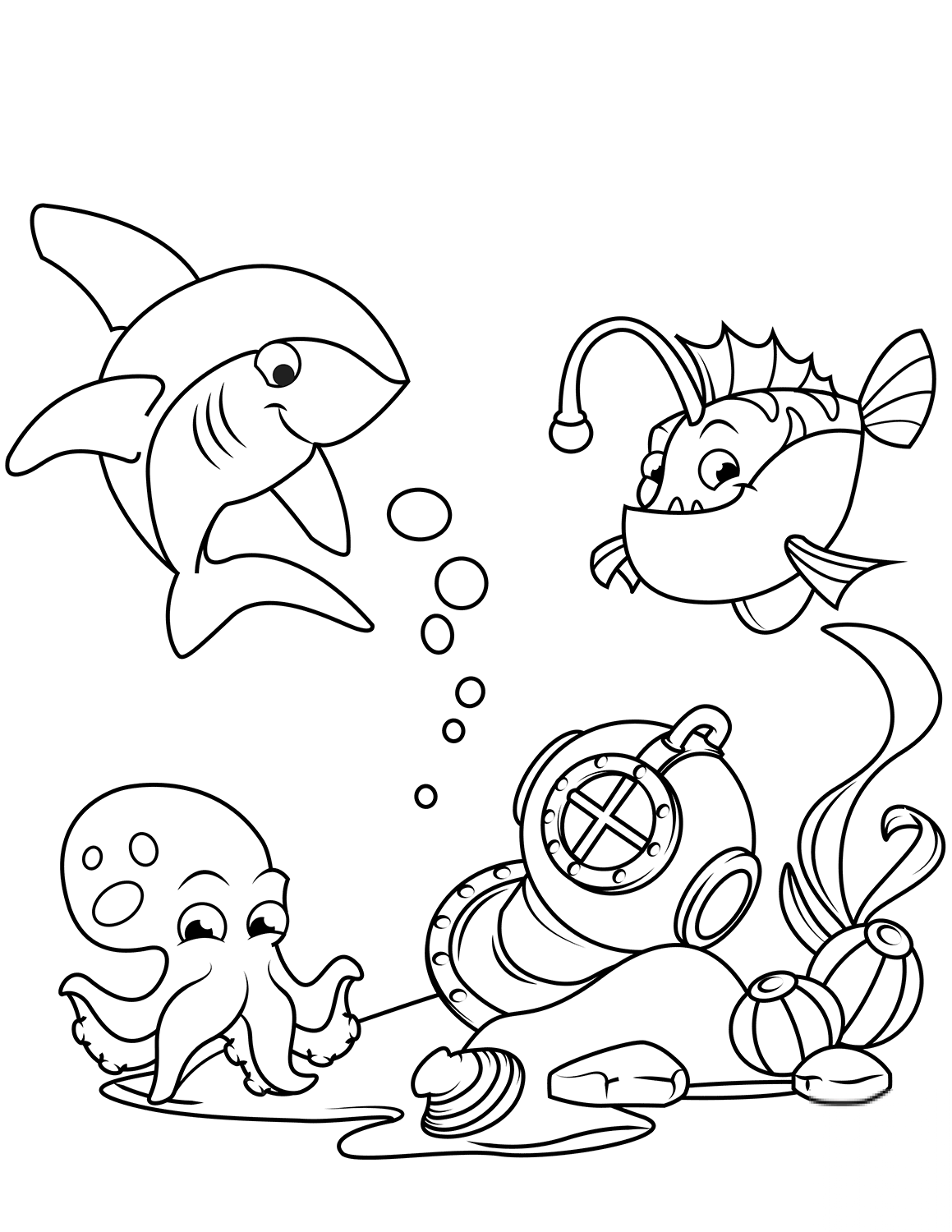 Antique Divers Helmet on Sea Bottom