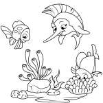 Marlin and Coral Fish