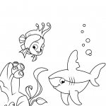 Cute Shark and Coral Reef Fish