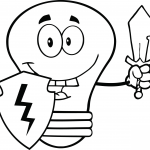 Strażnik żarówka  z tarczą i mieczem