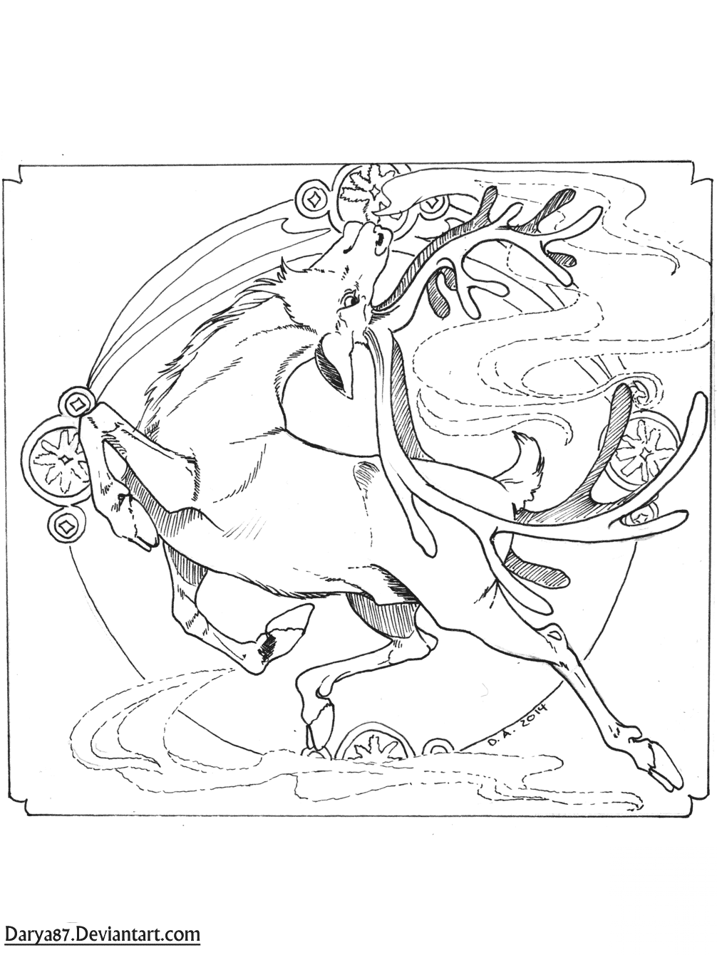 Art Nouveau Reindeer