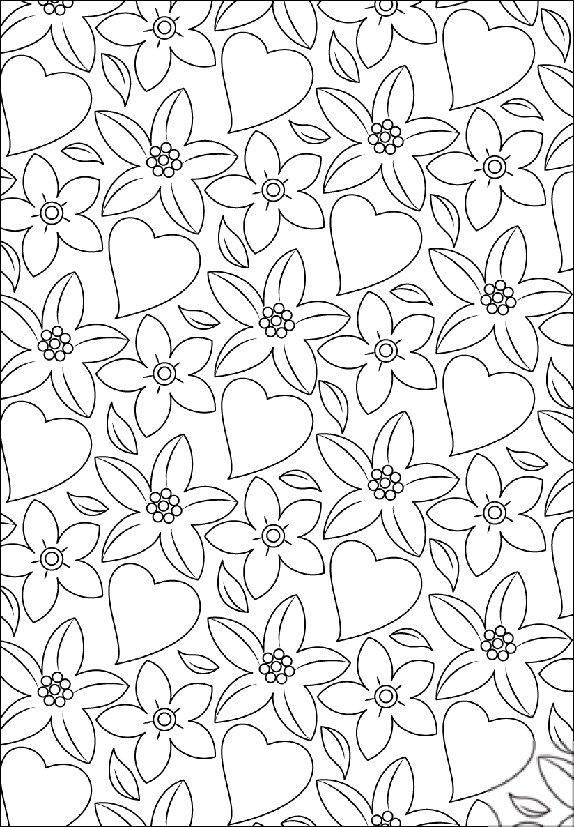 Hearts and Flowers Pattern