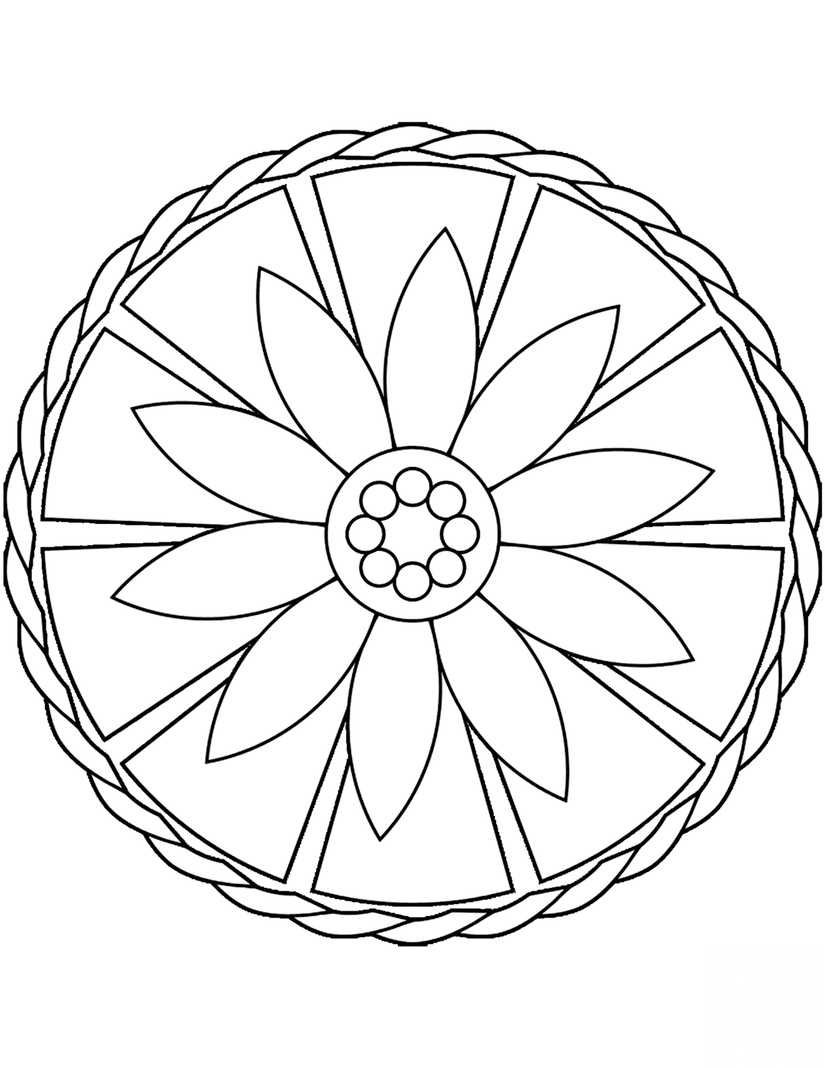 Simple Mandala with Flower