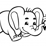 Cute Baby Elephant with Flower